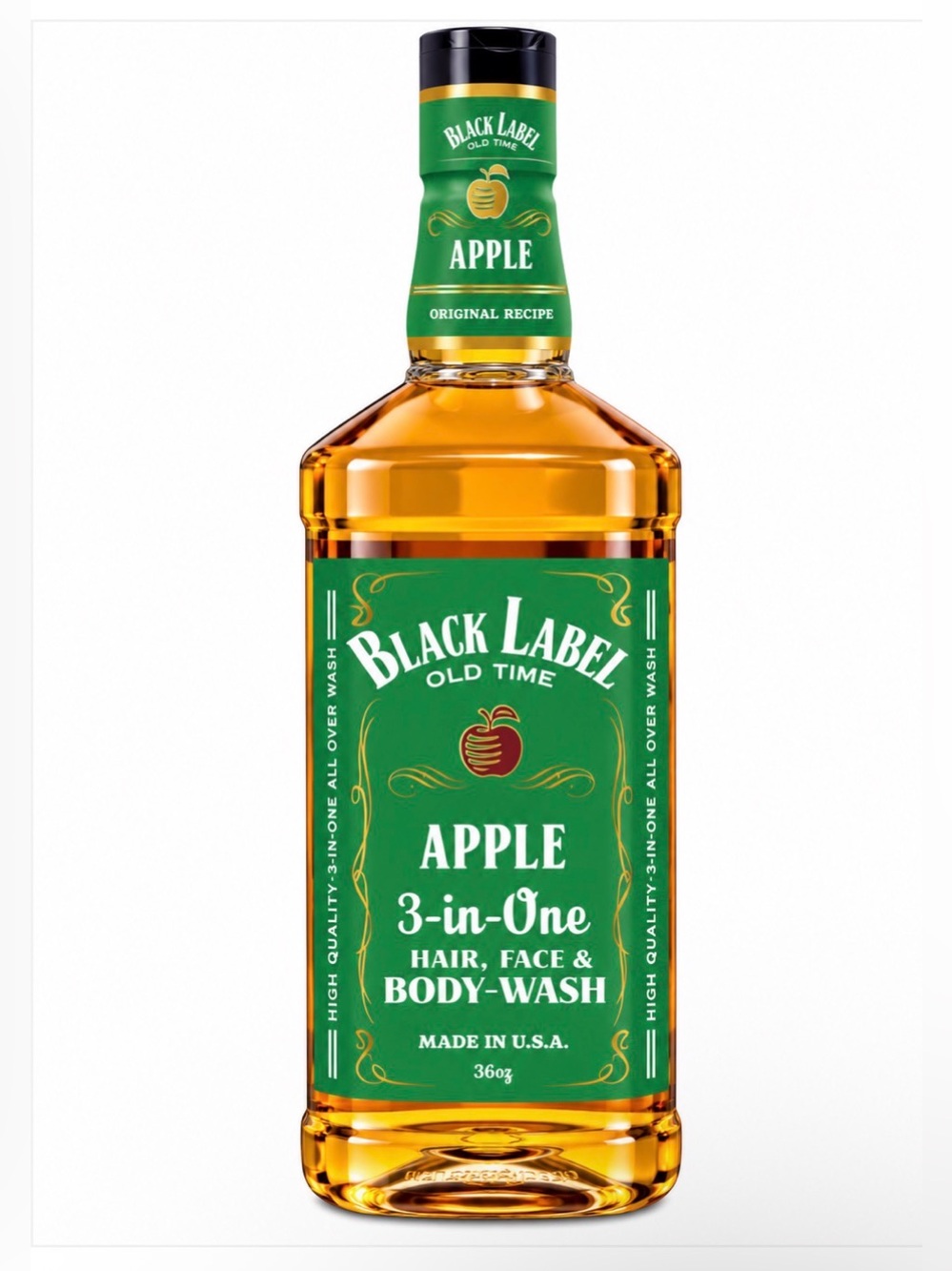 BUY NOW - Black Label Old Time Apple 3-in-1 Hair, Face & Body Wash - 36 oz